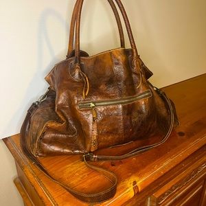 Bed Stu Leather Bag 
Color: Brown/Tan. Handcrafted leather handbag.